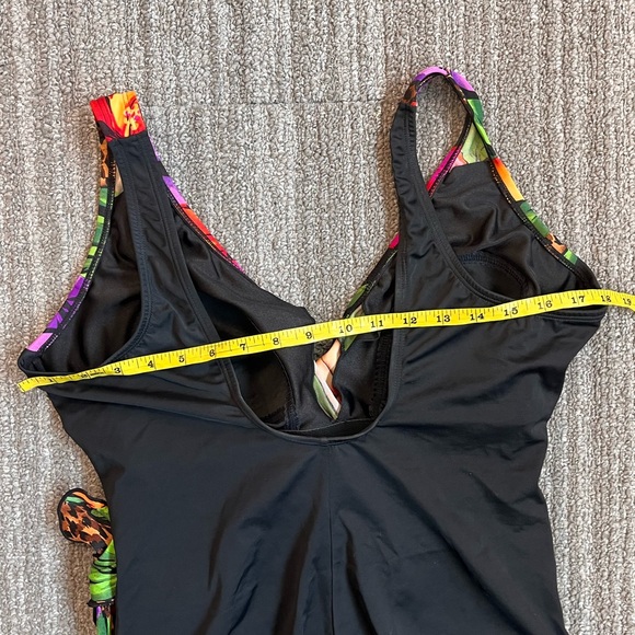 Longitude Swimsuit Sanctuary Side Tie Surplice One Piece Tropical 14 - Picture 5 of 8